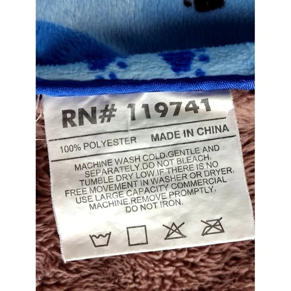 SL Home Fashions RN 119741 Blue Dino Party Dinosaur Baby Blanket‎ Brown Sherpa